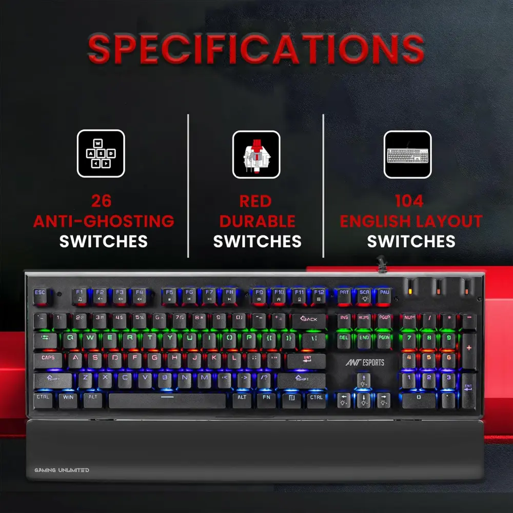 Ant Esports Mechanical USB Gaming Keyboard MK3500 view 6